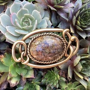 Chico’s Beautiful Iridescent Bronze Multi Colored Large Scarf Slide/Belt Buckle
